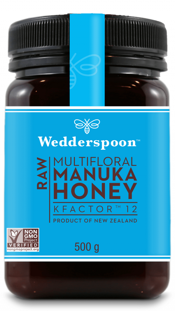 Wedderspoon KFactor™ 12 - surovi Manuka med s 65% cvetnega prahu od manuke, 500 g pakiranje