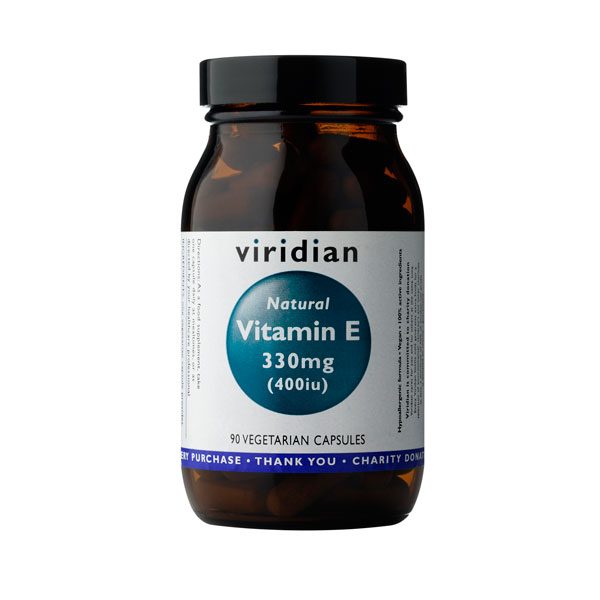 Naravni vitamin E, 330 mg (400 iu) Viridian, 30 kapsul