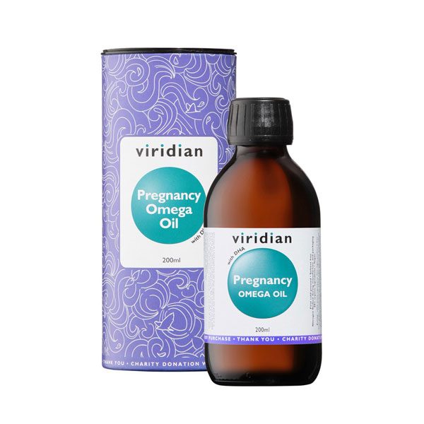 Omega olje za nosečnost in dojenje z DHA verigami Viridian 200 ml