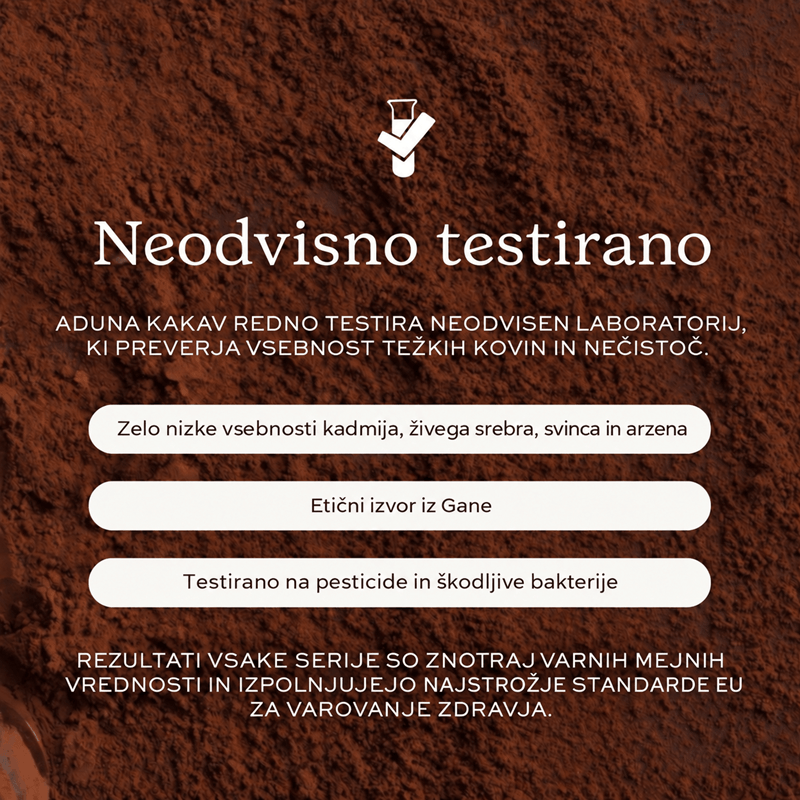 Aduna Super kakav testiran na težke kovine