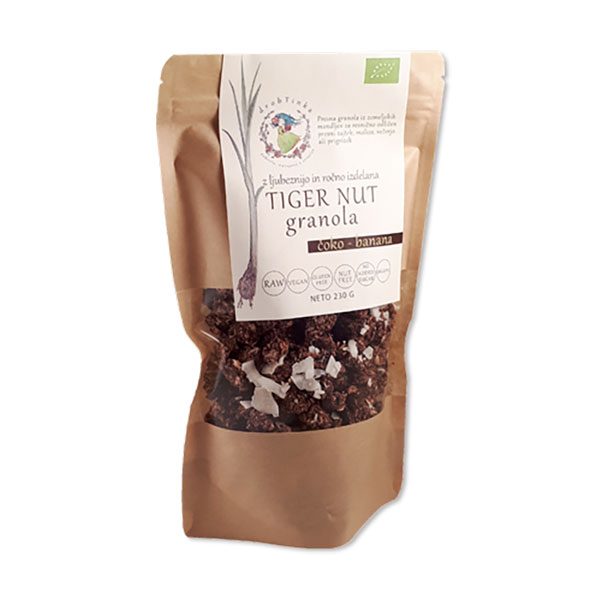 Presna ekološka granola Čoko - banana Tiger Nut Drobtinka, 230 g
