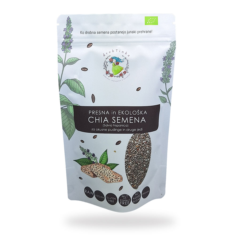 Presna ekološka chia semena Drobtinka, 230 g