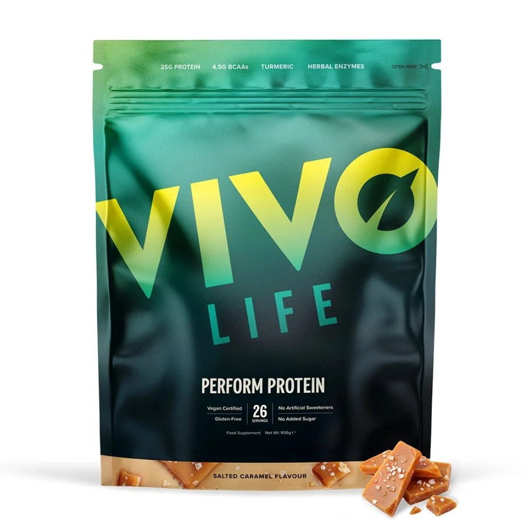 Veganski proteini Vivo Life Perform - Slana karamela, 988 g