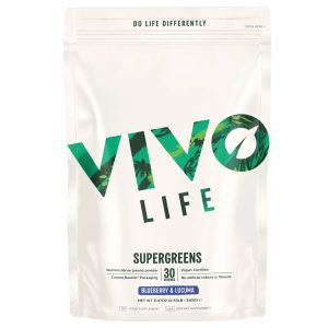 Veganska multivitaminska mešanica Vivo Life Thrive - Borovnica in lucuma, 240 g