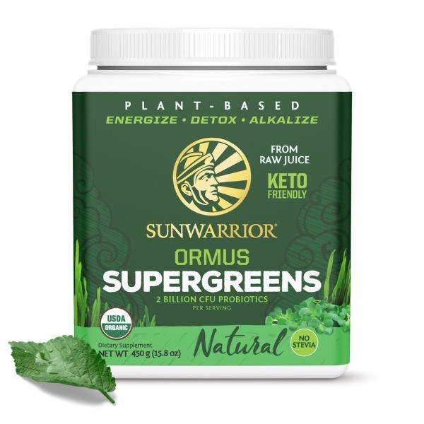 SunWarrior Ormus SuperGreens, naravni okus - eko, 450 g