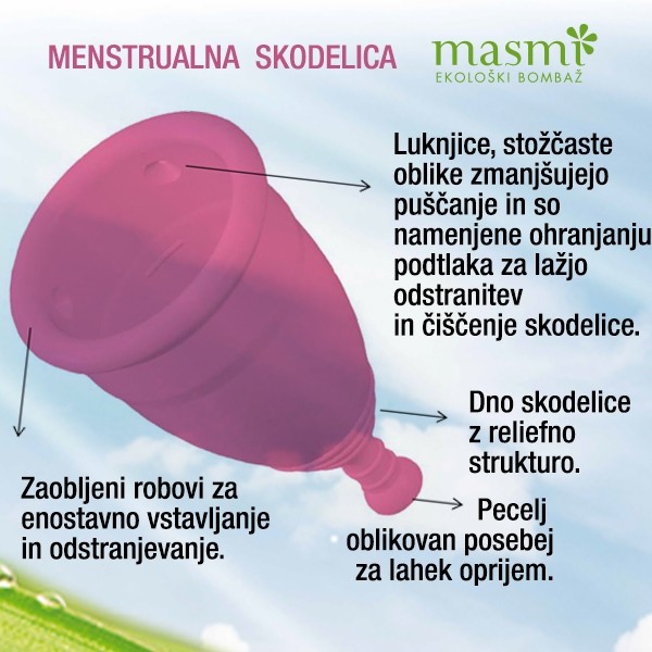 Menstrualna skodelica Masmi, velikost L - oblika