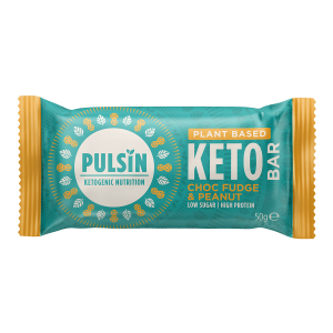 Pulsin KETO bar - veganska proteinska tablica z okusom arašidov in čokolade