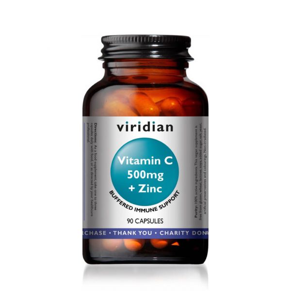 Viridian Vitamin C 500 mg s cinkom