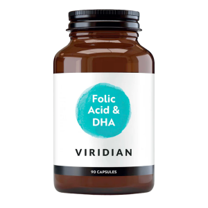 Viridian folna kislina z DHA, 90 kapsul