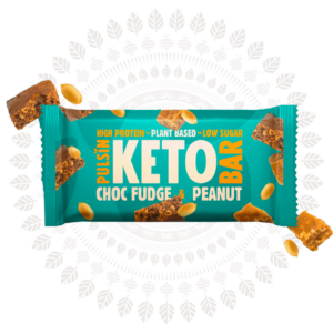Pulsin KETO bar - veganska proteinska tablica z okusom arašidov in čokolade, 50 g