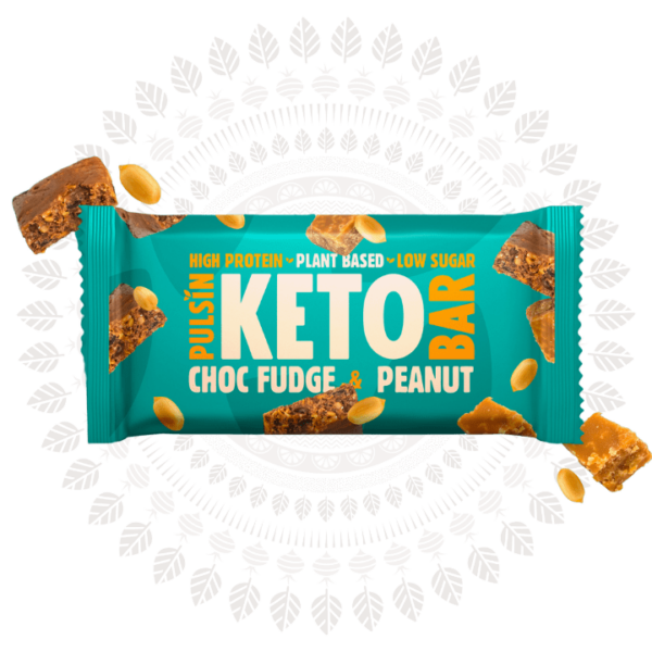 Pulsin KETO bar - veganska proteinska tablica z okusom arašidov in čokolade, 50 g