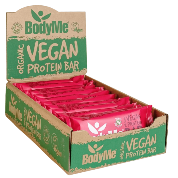 Ekološka veganska proteinska ploščica BodyMe z okusom JAGODIČEVJA in RDEČE PESE