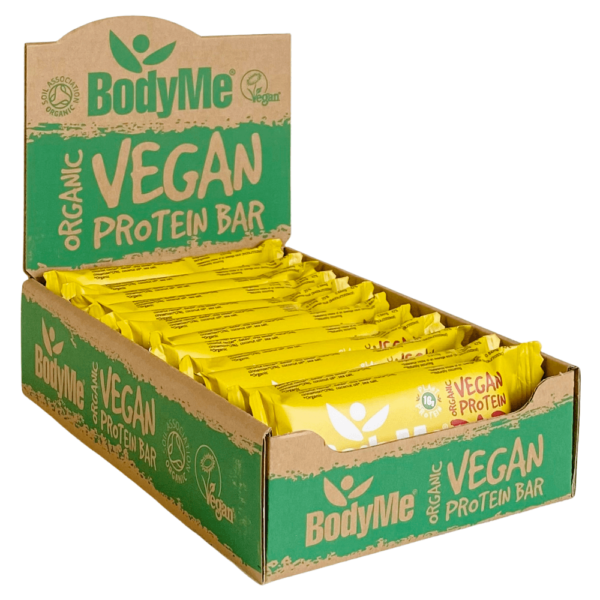 Ekološka veganska proteinska ploščica BodyMe z okusom MACE in CIMETA