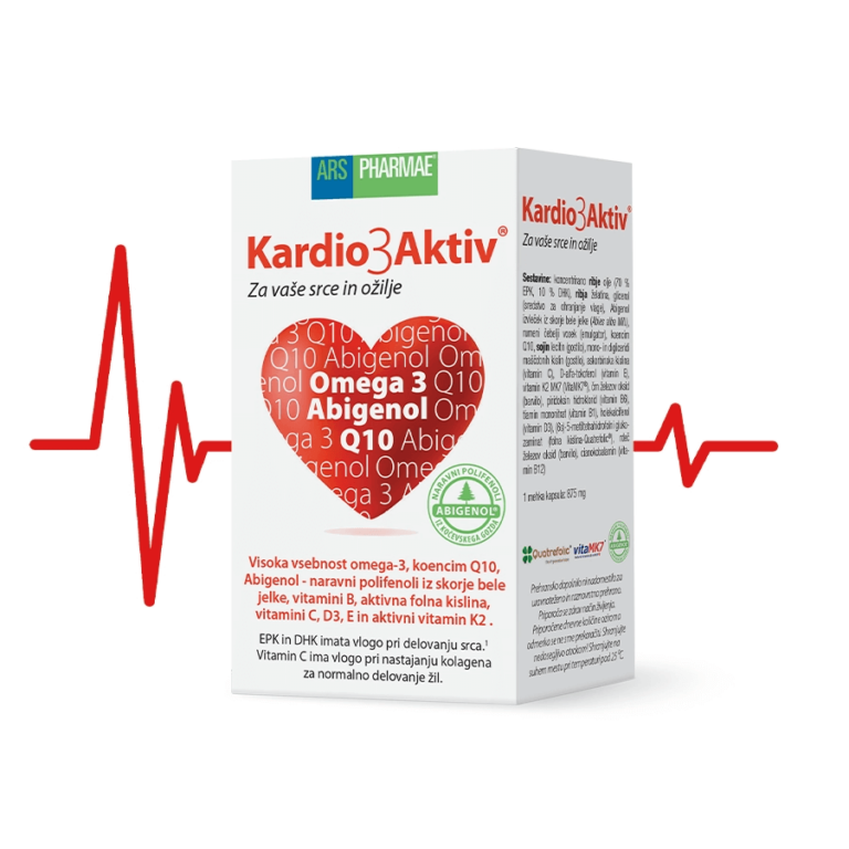 Ars Pharmae Kardio3Aktiv, 30 Kapsul • Nutriholis.si