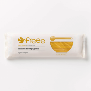 Freee Brezglutenski špageti iz rjavega riža in koruze Doves Farm, eko, 500g