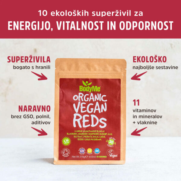 Bodyme Organic Vegan Reds prednosti