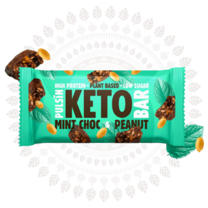 Pulsin KETO bar - veganska proteinska tablica z okusom mete, čokolade in arašidov, 50 g