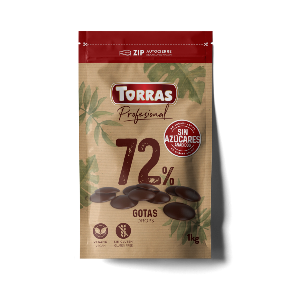 Torras Temne čokoladne Ploščice Brez Sladkorja, 72% Kakava, 1 Kg 