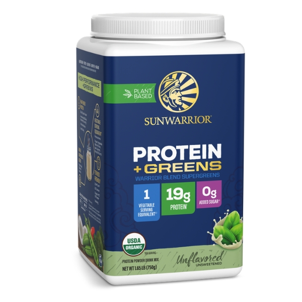 Sunwarrior Warrior Blend+GREENS rastlinski proteini - Naravni, 750 g - slika 3