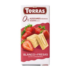 Torras bela čokolada z jagodo, 75 g