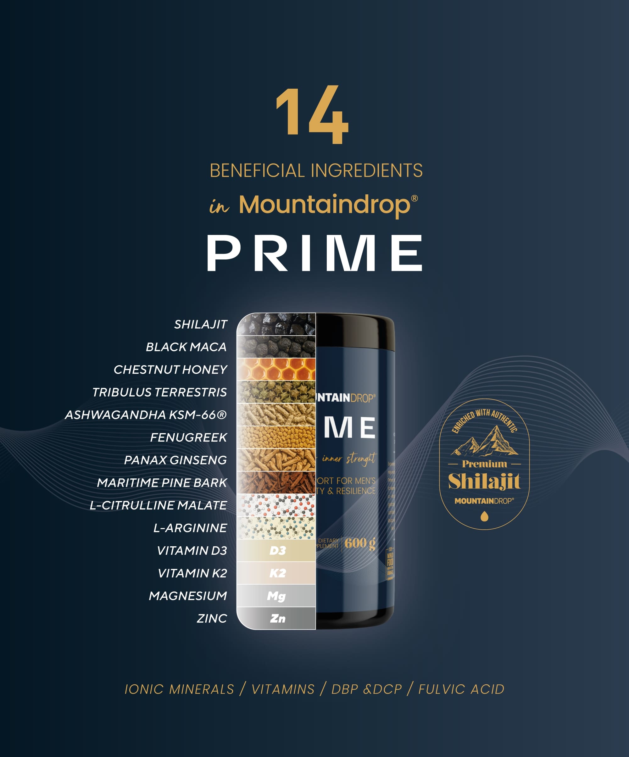 Mountaindrop Prime - naravni spodbujevalnik testosterona, 600 g - slika 2