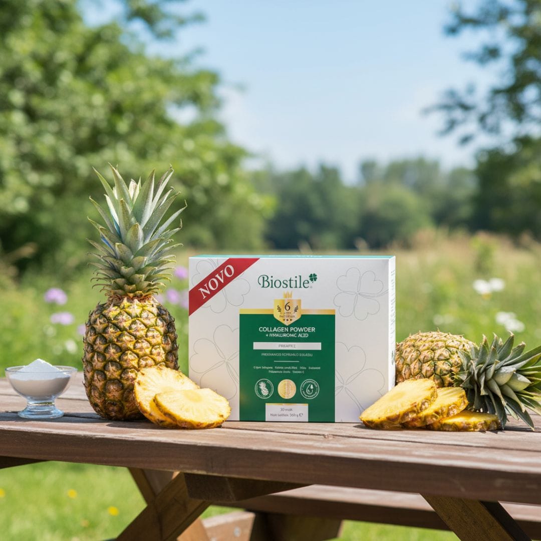 Biostile kolagen - Collagen powder s hialuronsko kislino, okus ananas, 30 vrečk - slika 2