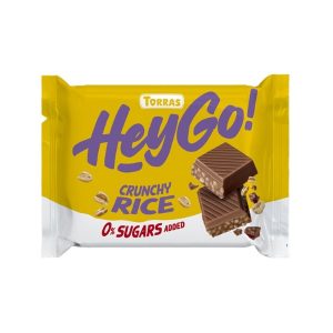 Torras Hey Go! mlečna čokolada s hrustljavimi riževimi krispiji in sladili, 60g