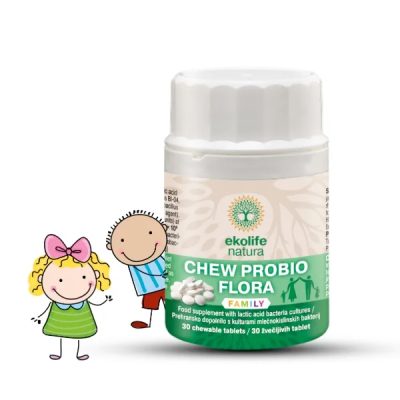 Chew Probio flora Ekolife Natura, 30 žvečljivih tablet - slika 2